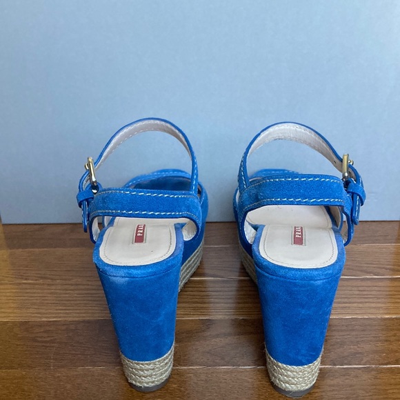Prada Blue Suede Espadrille Sandals 3XZ170 Size 9 | 40 - Picture 3 of 5
